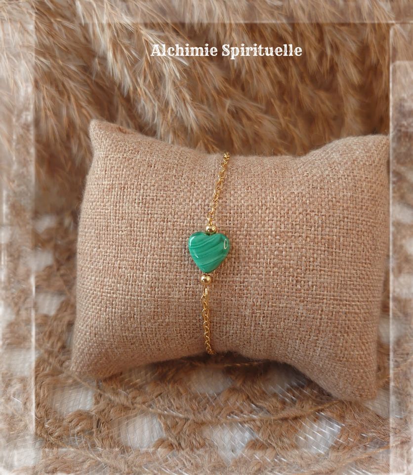 Bracelet Petit Cœur Malachite