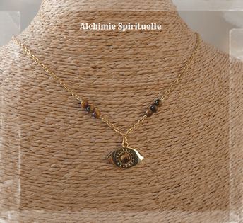 Collier Œil , Œil de tigre 