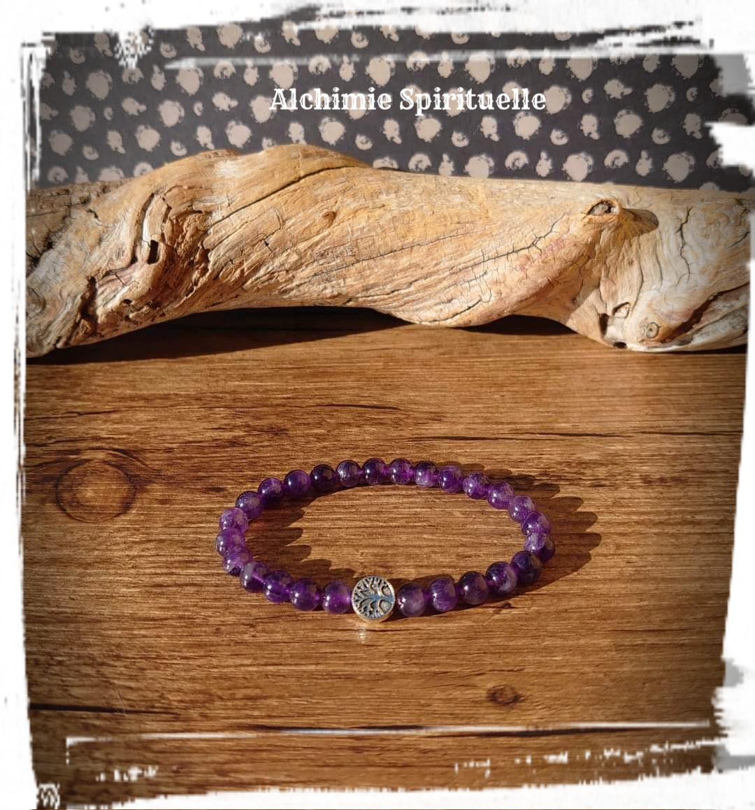 bracelet perle Arbre de vie, Améthyste / Silver