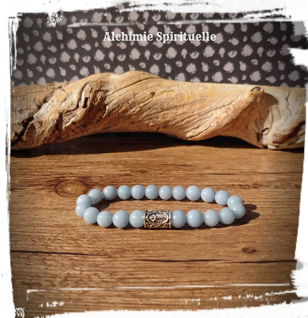 Bracelet Angelite Rune Algiz