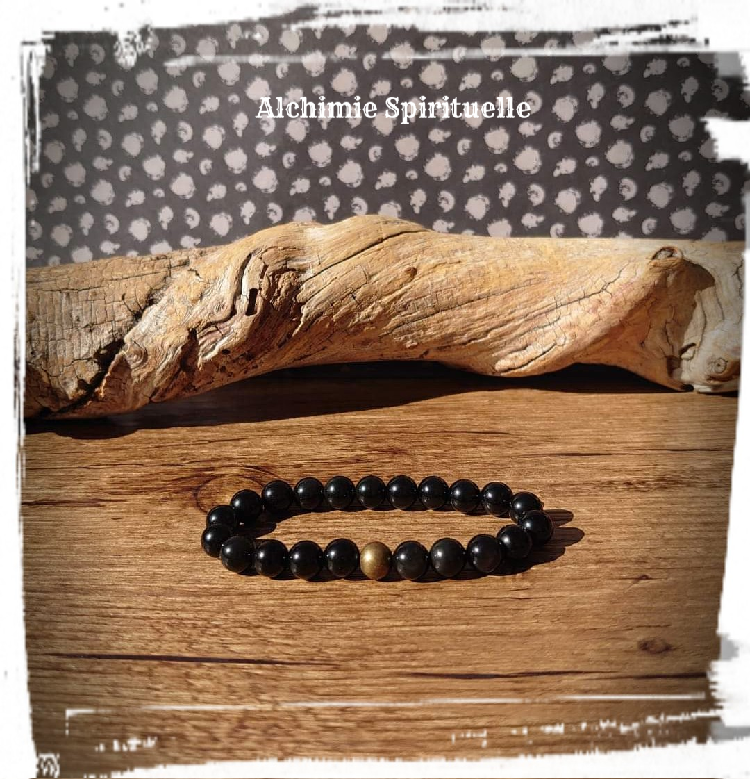 Bracelet Obsidienne œil céleste (8mm)