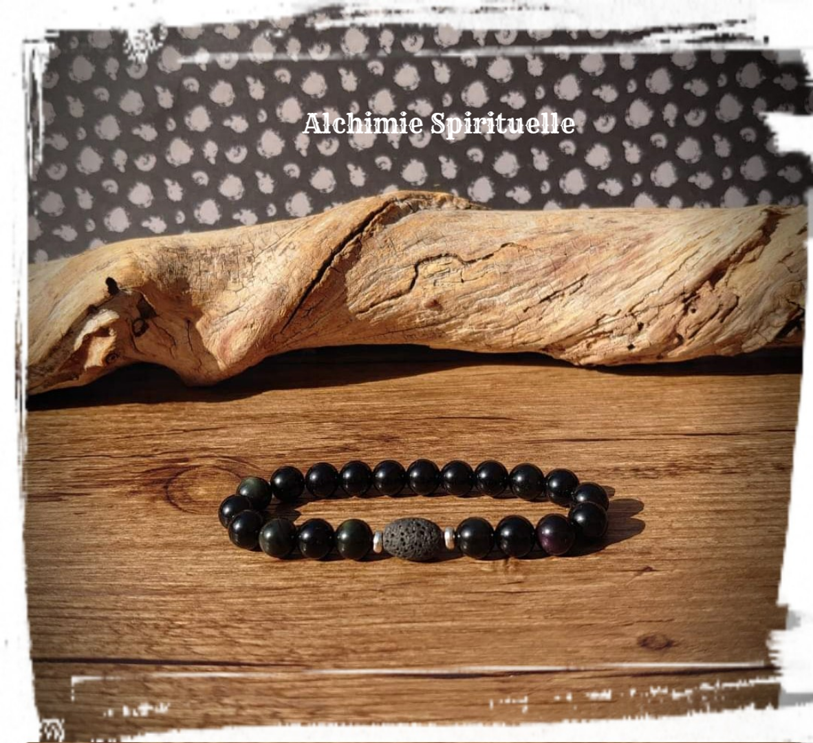 Bracelet diffuseur d'huile essentielle, Obsidienne œil céleste