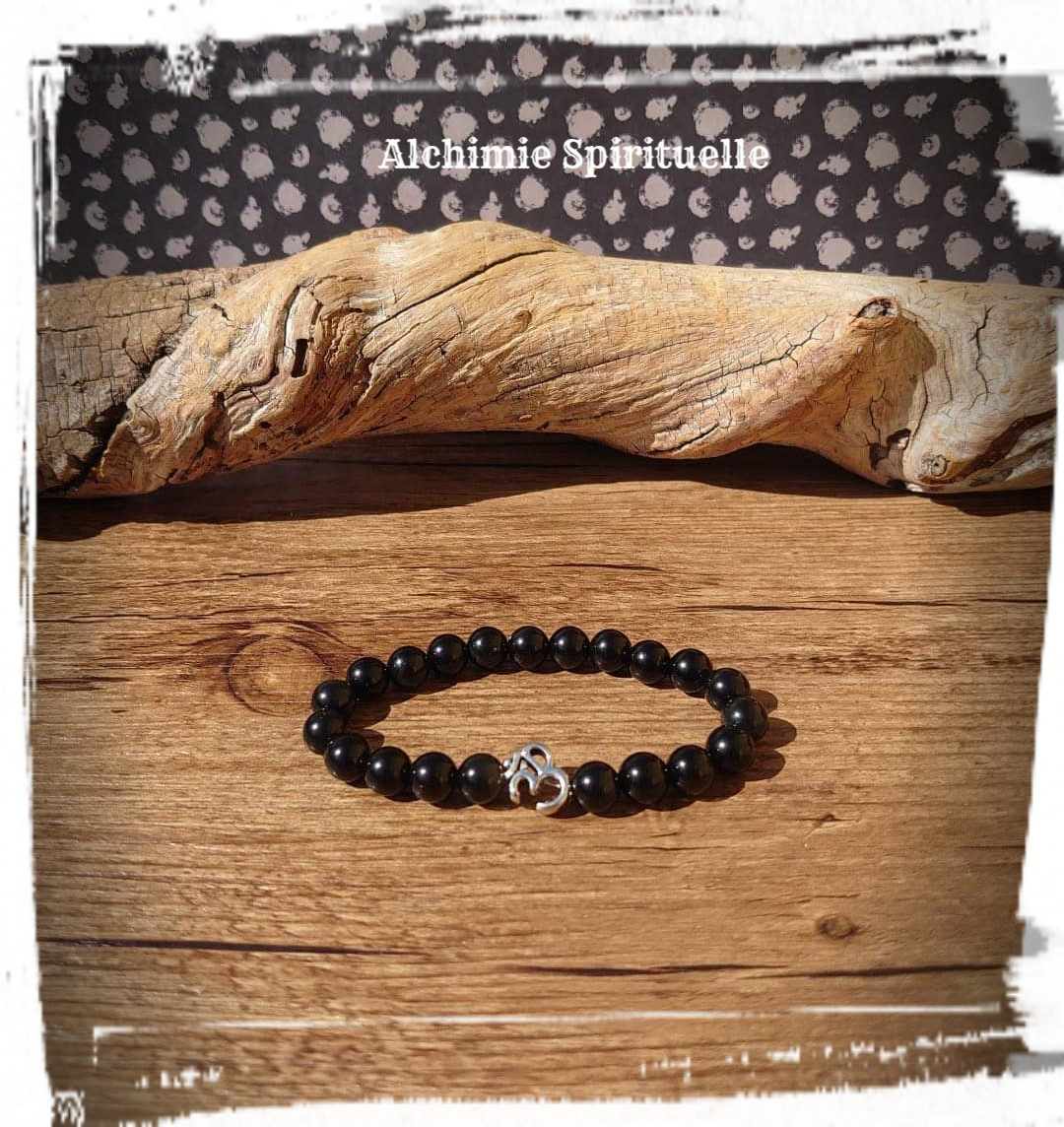 Bracelet Obsidienne œil céleste (8mm)