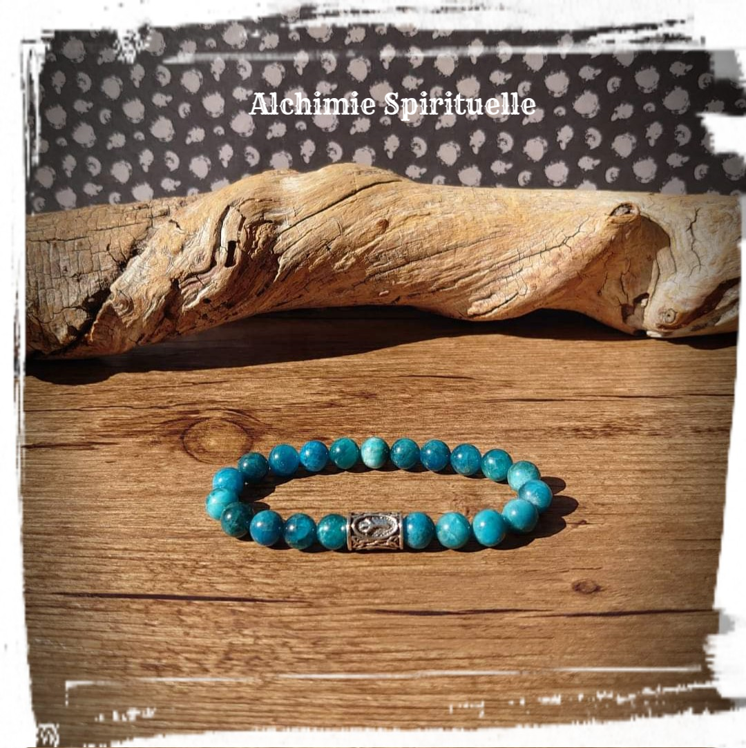 Bracelet Apatite Algiz