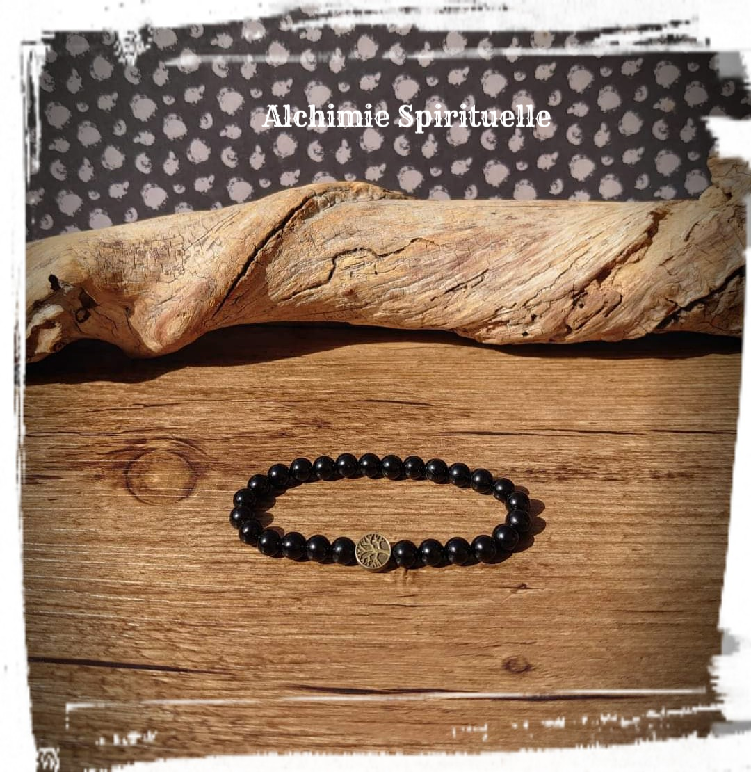 Bracelet Tourmaline noire (6mm)