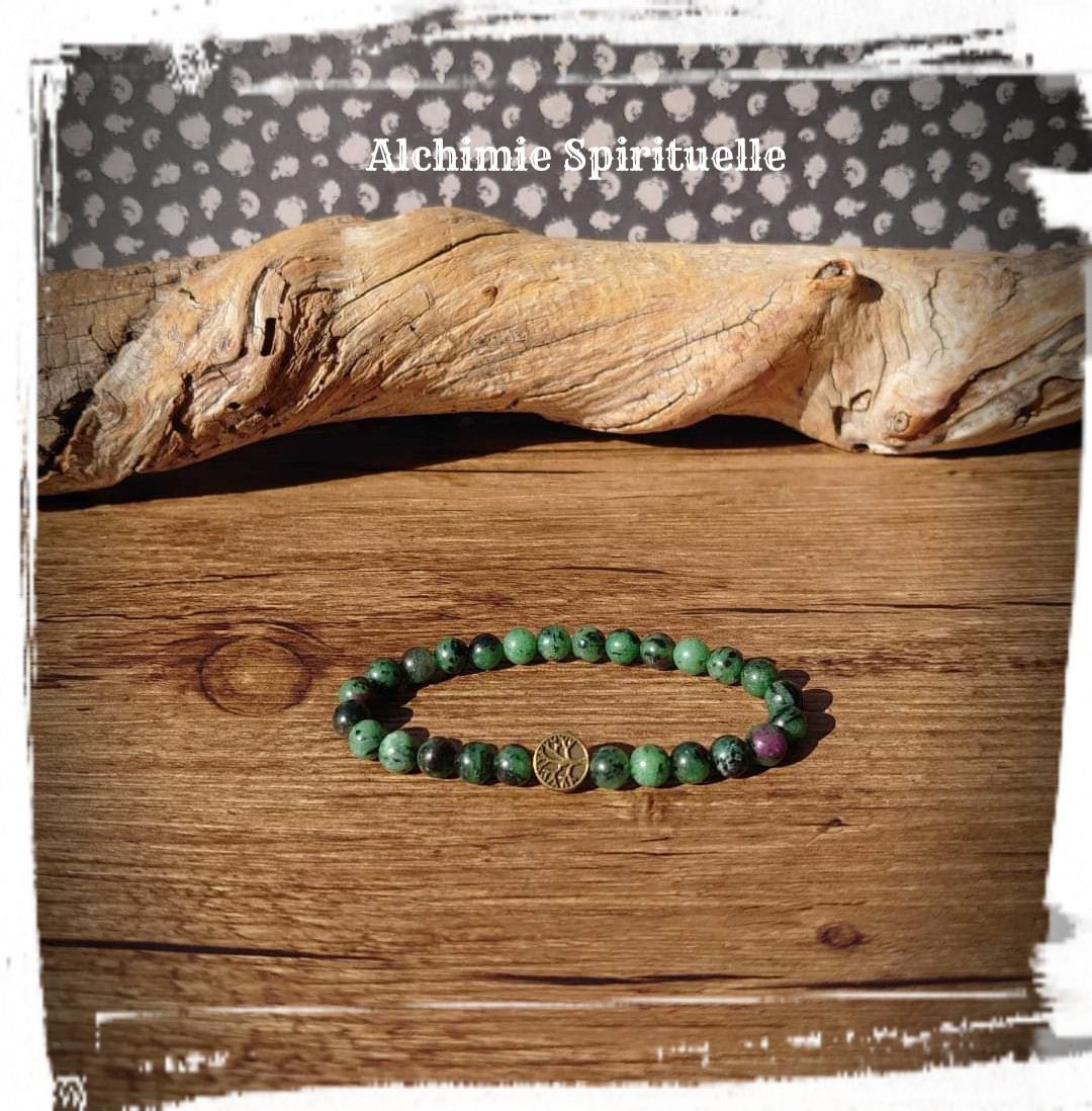 Bracelet zoïsite Rubis (6mm)