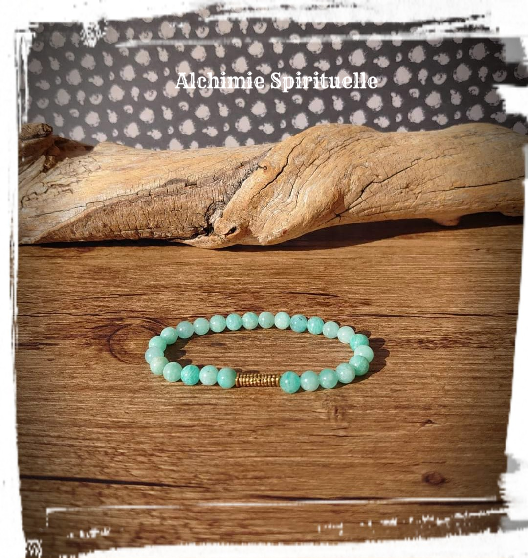 Bracelet  Amazonite, perle Haya 
