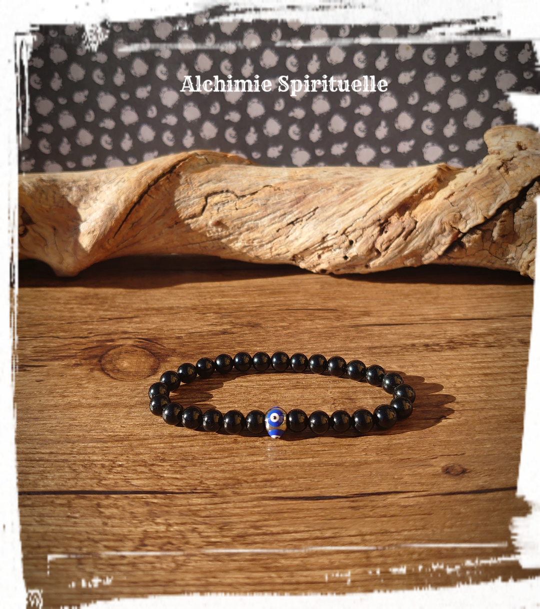 Bracelet Spinelle noir (6mm)