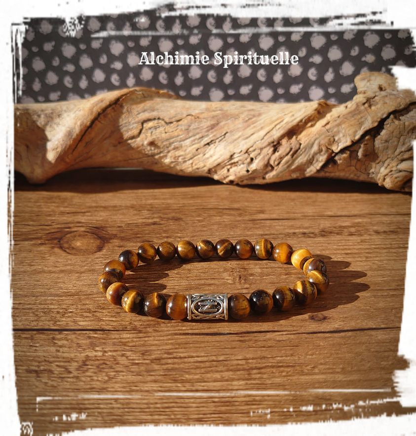 Bracelet Œil de tigre / Rune Halgalaz