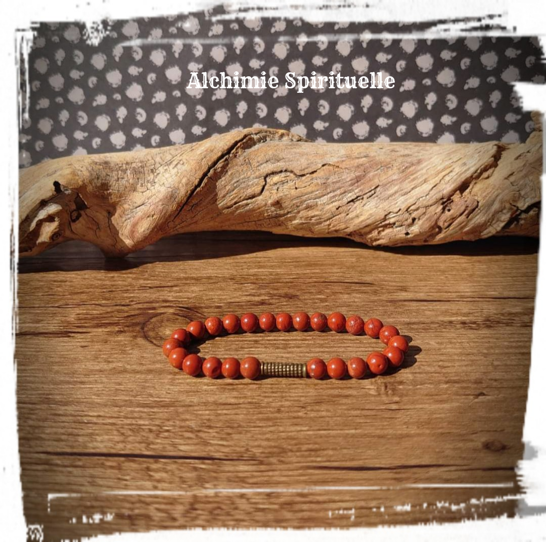 Bracelet Jaspe rouge (6mm)