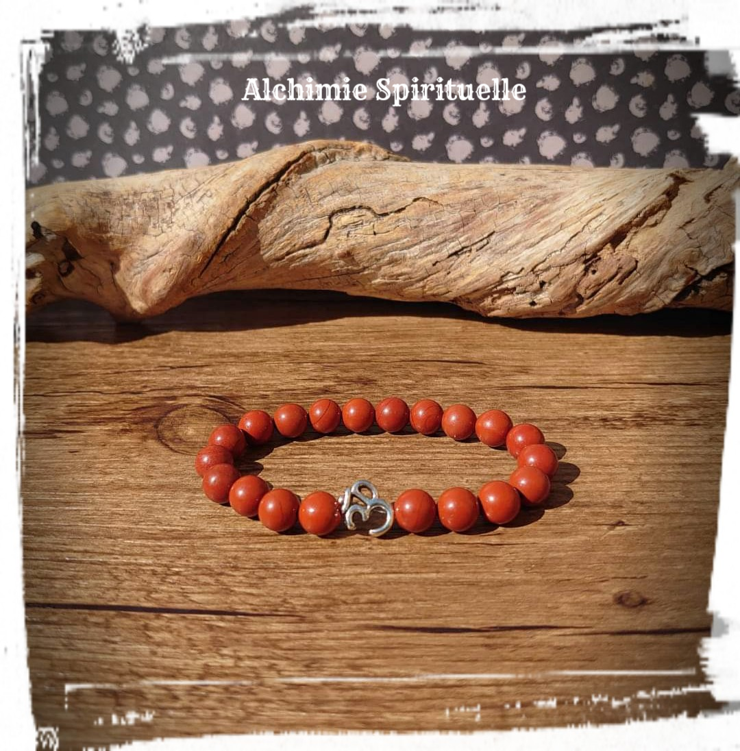 Bracelet  jaspe rouge (8mm)