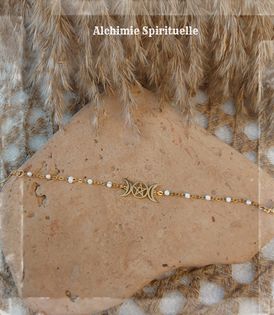 Bracelet Triple Lune et Pentacle 