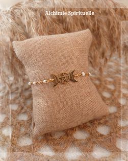 Bracelet Triple Lune et Pentacle 