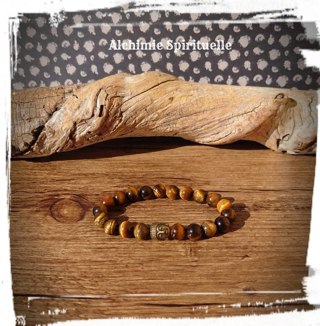 Bracelet Œil de tigre (8mm / Bronze)