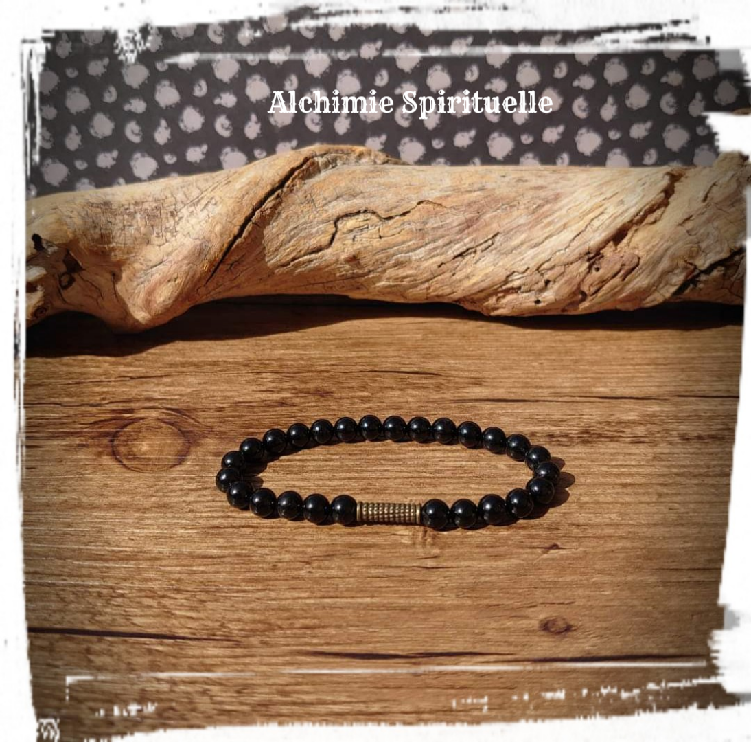 Bracelet Tourmaline noire (6mm)