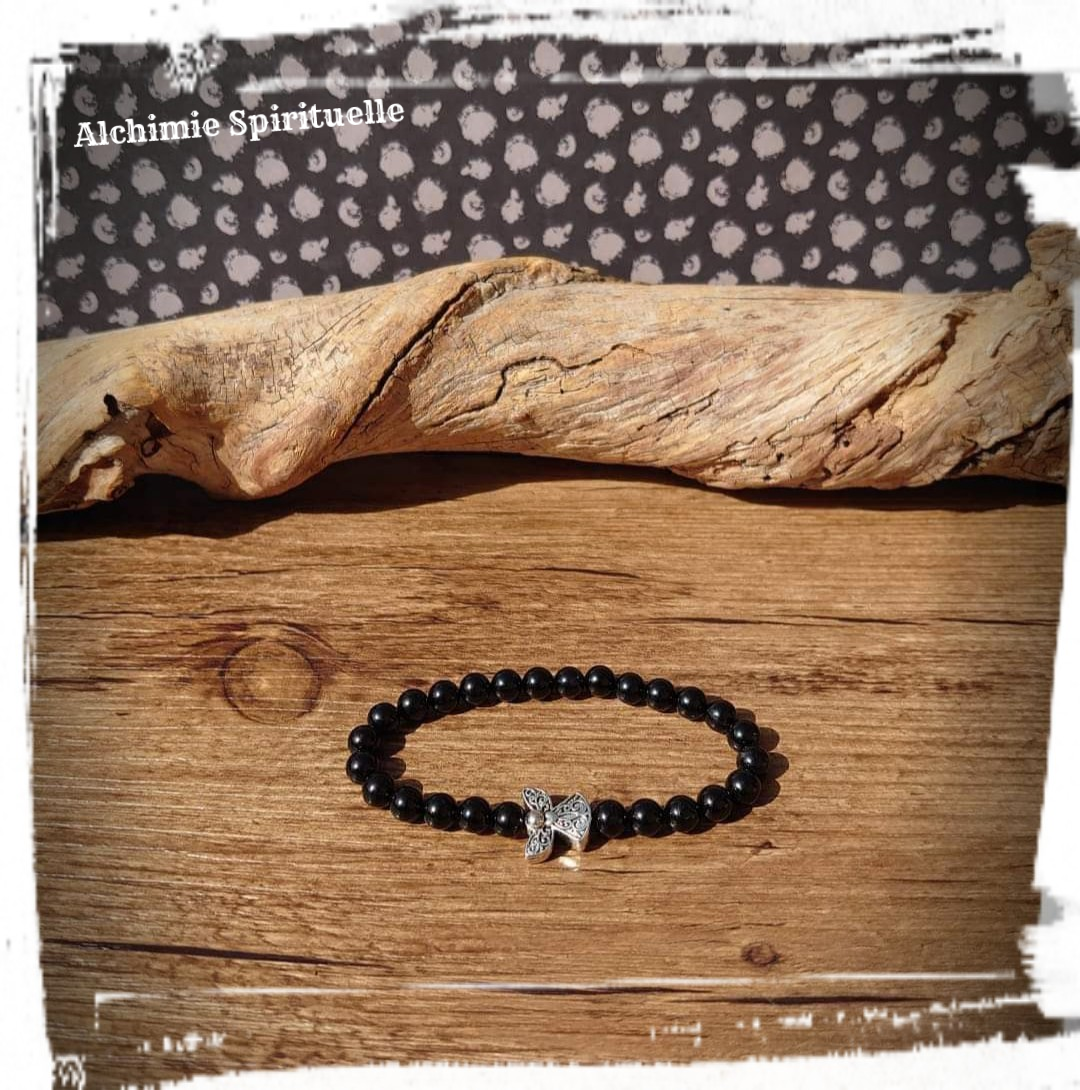 Bracelet Spinelle noir (6mm)