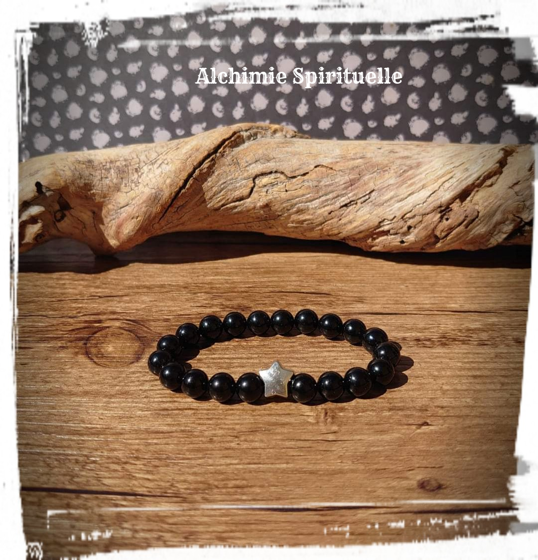 Bracelet Spinelle noir (8mm)