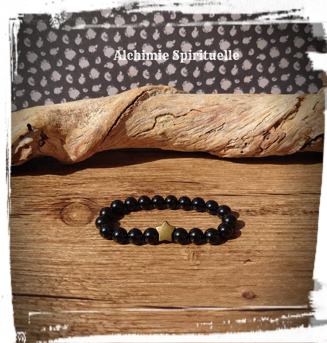 Bracelet Spinelle noir (8mm)