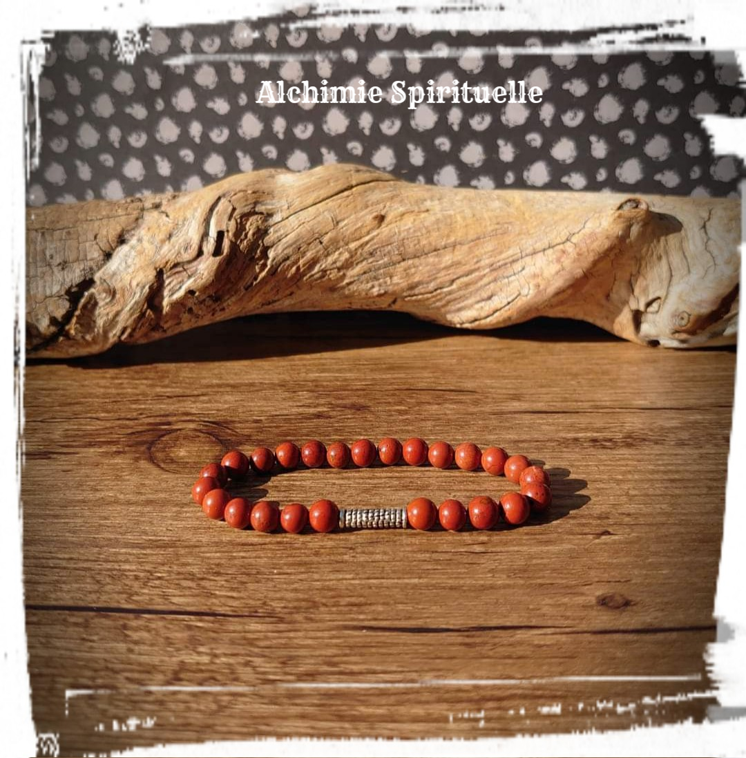 Bracelet Jaspe rouge (6mm)