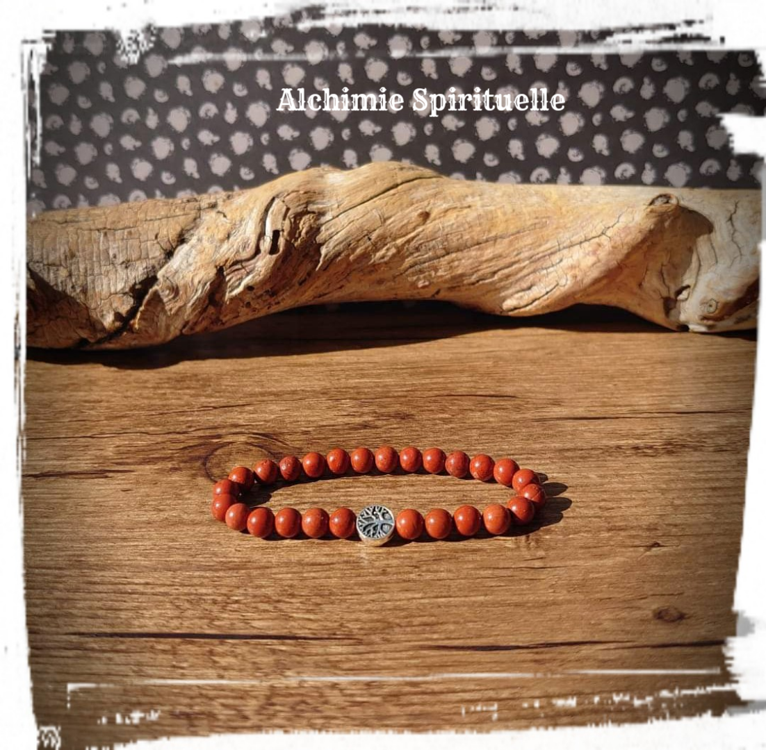 Bracelet Jaspe rouge (6mm)