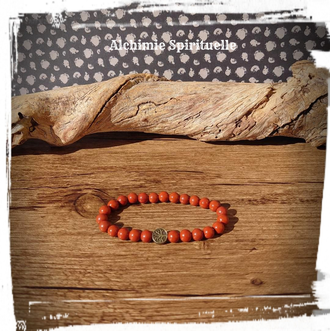 Bracelet Jaspe rouge (6mm)