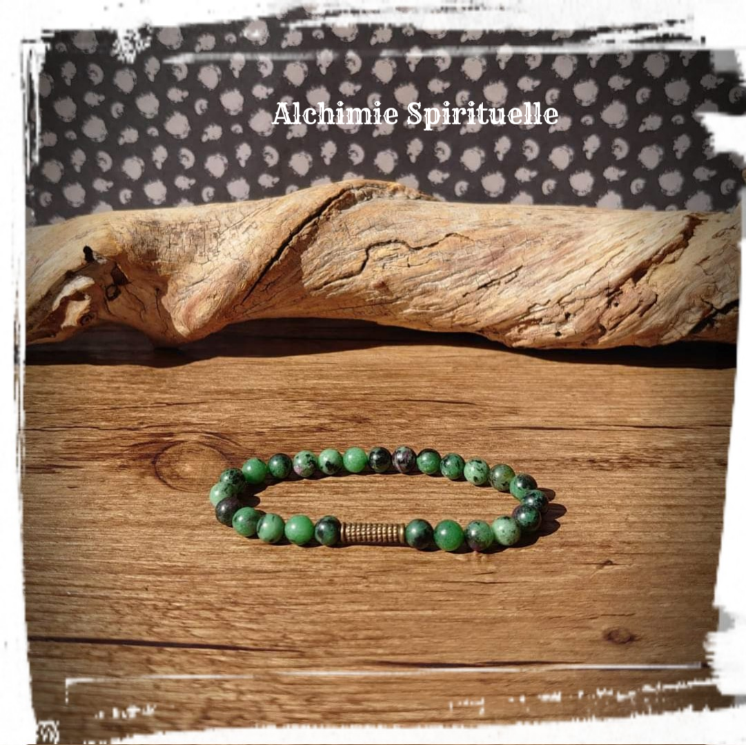 Bracelet zoïsite Rubis (6mm)