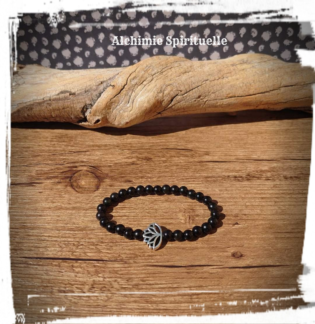 Bracelet Obsidienne œil céleste (6mm)