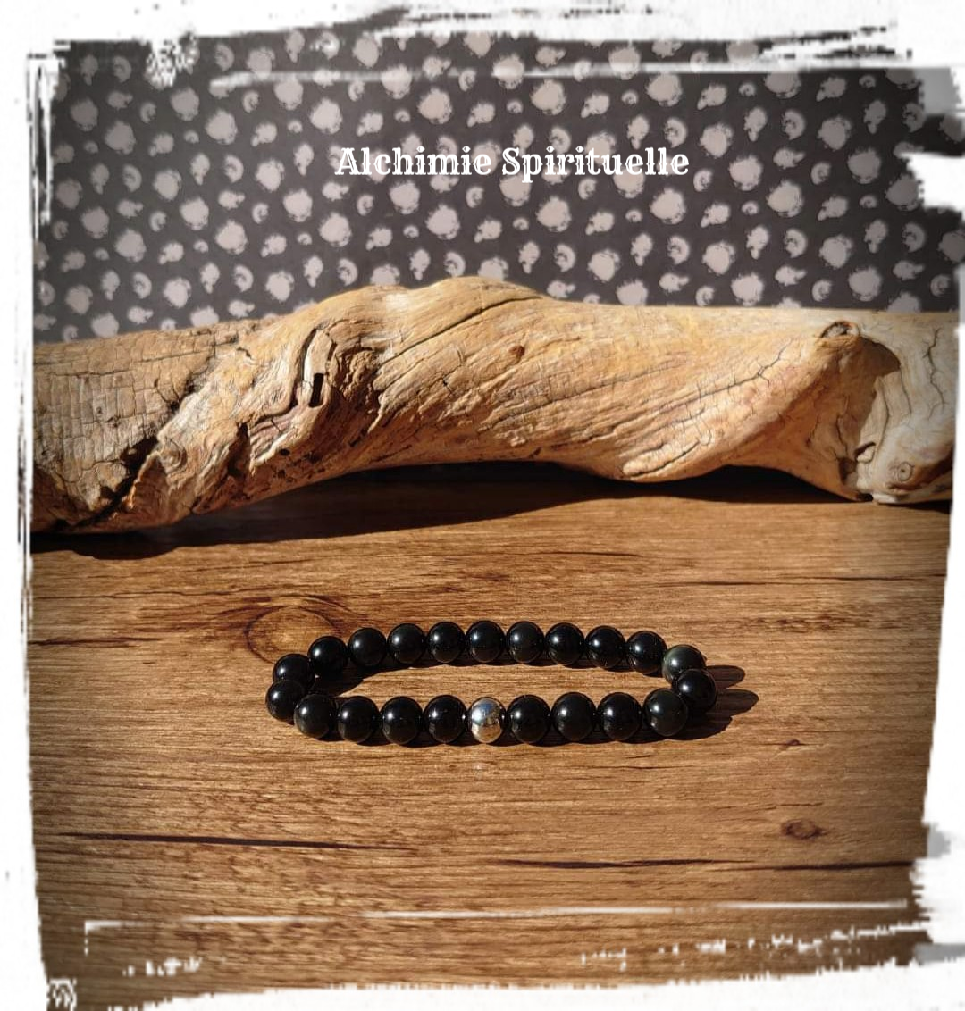 Bracelet Obsidienne œil céleste (8mm)