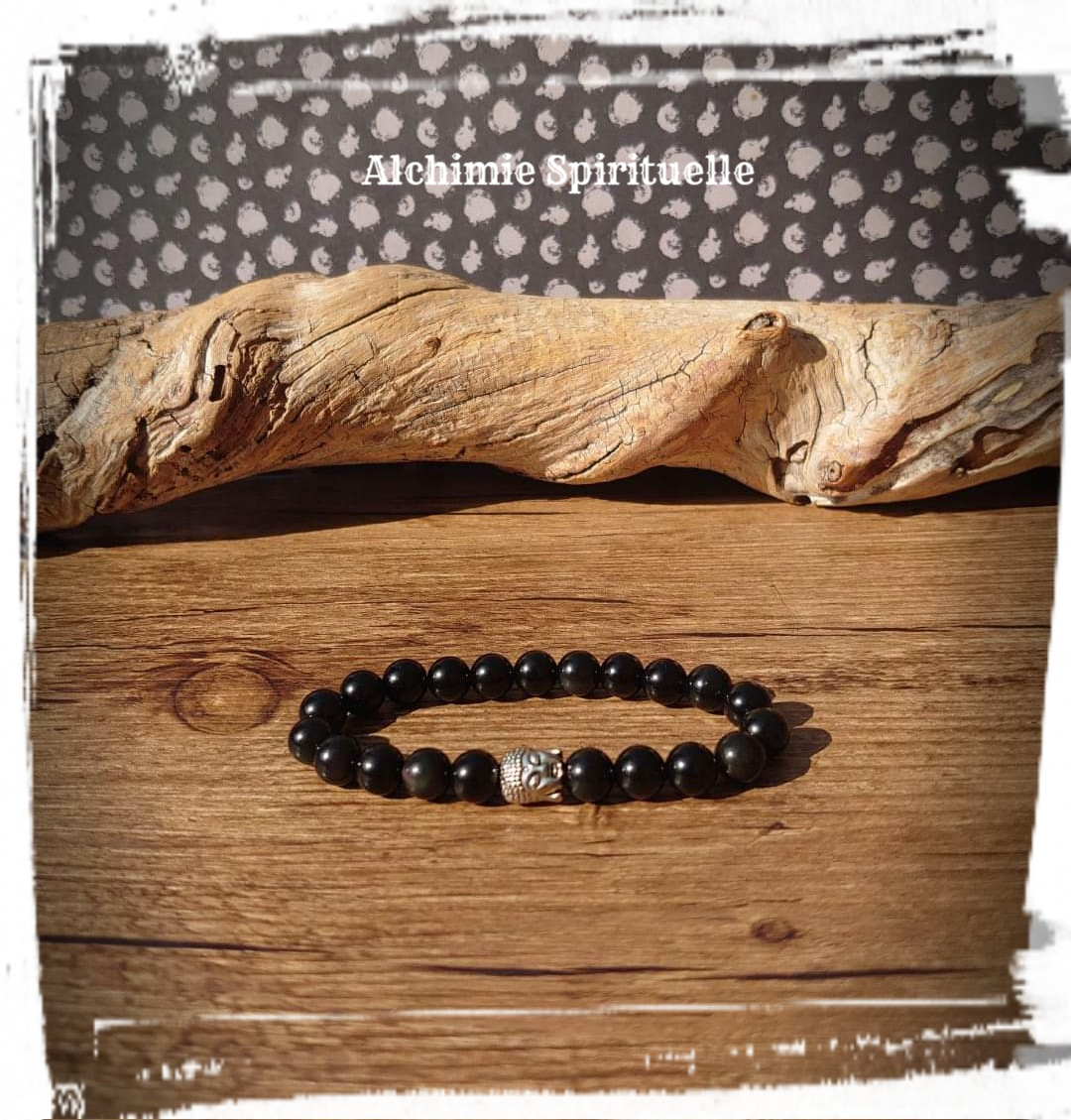 Bracelet Obsidienne œil céleste (8mm)