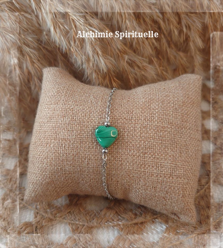 Bracelet Petit Cœur Malachite 
