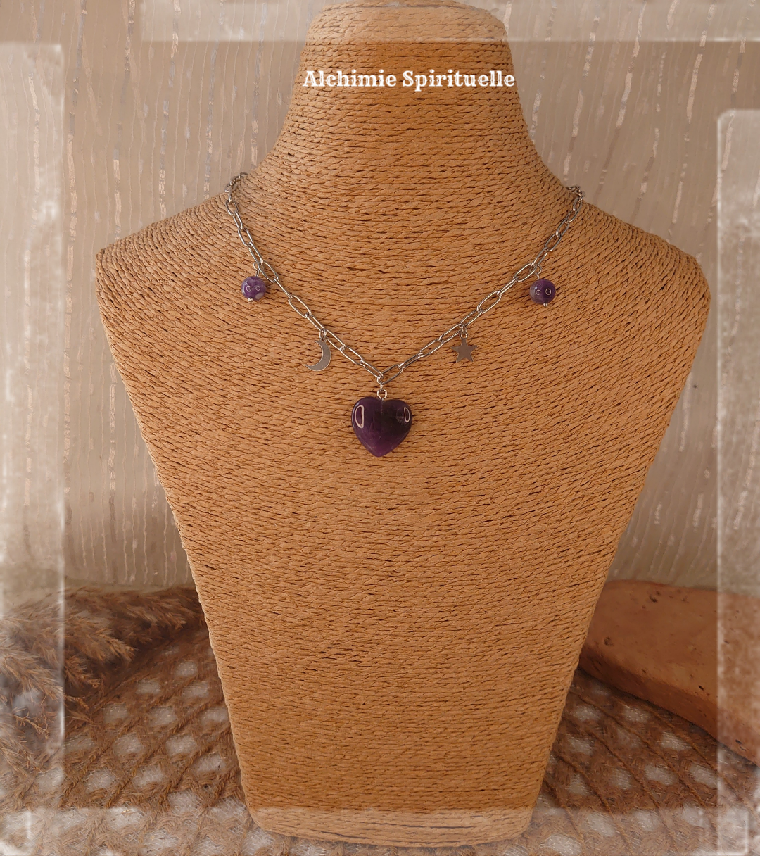 Collier Cœur Améthyste