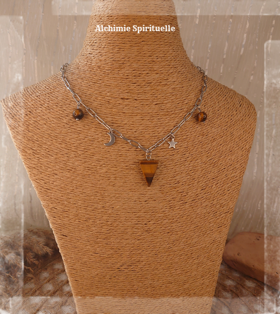 Collier Triangle œil de tigre