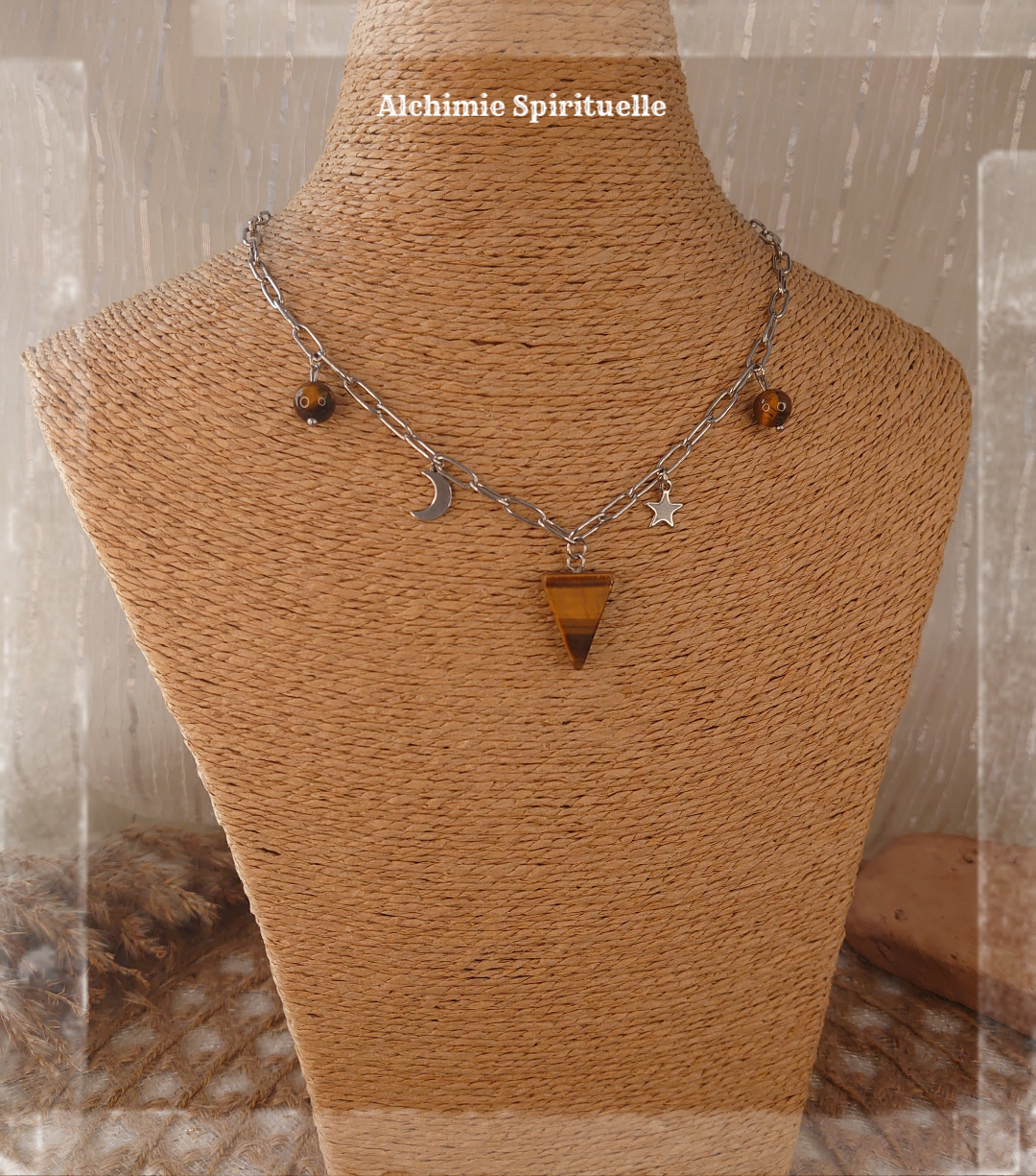 Collier Triangle œil de tigre