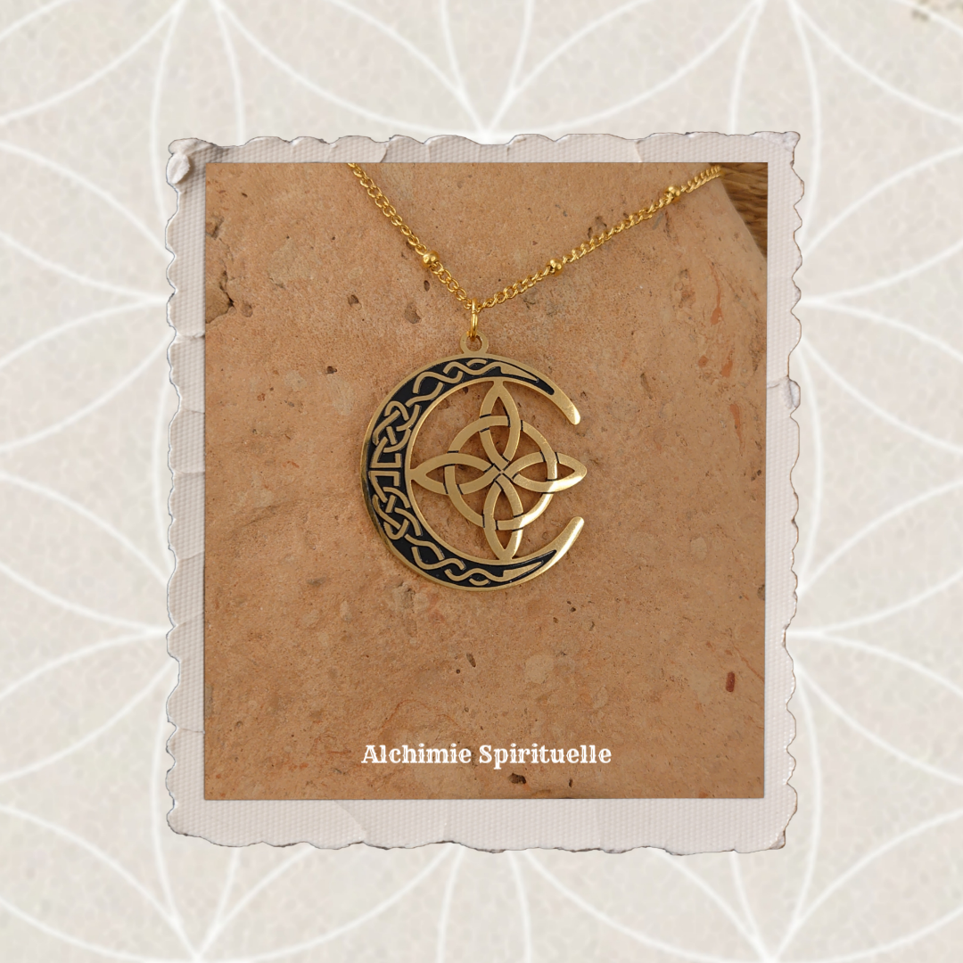 Collier Lune Nœud de Sorcière