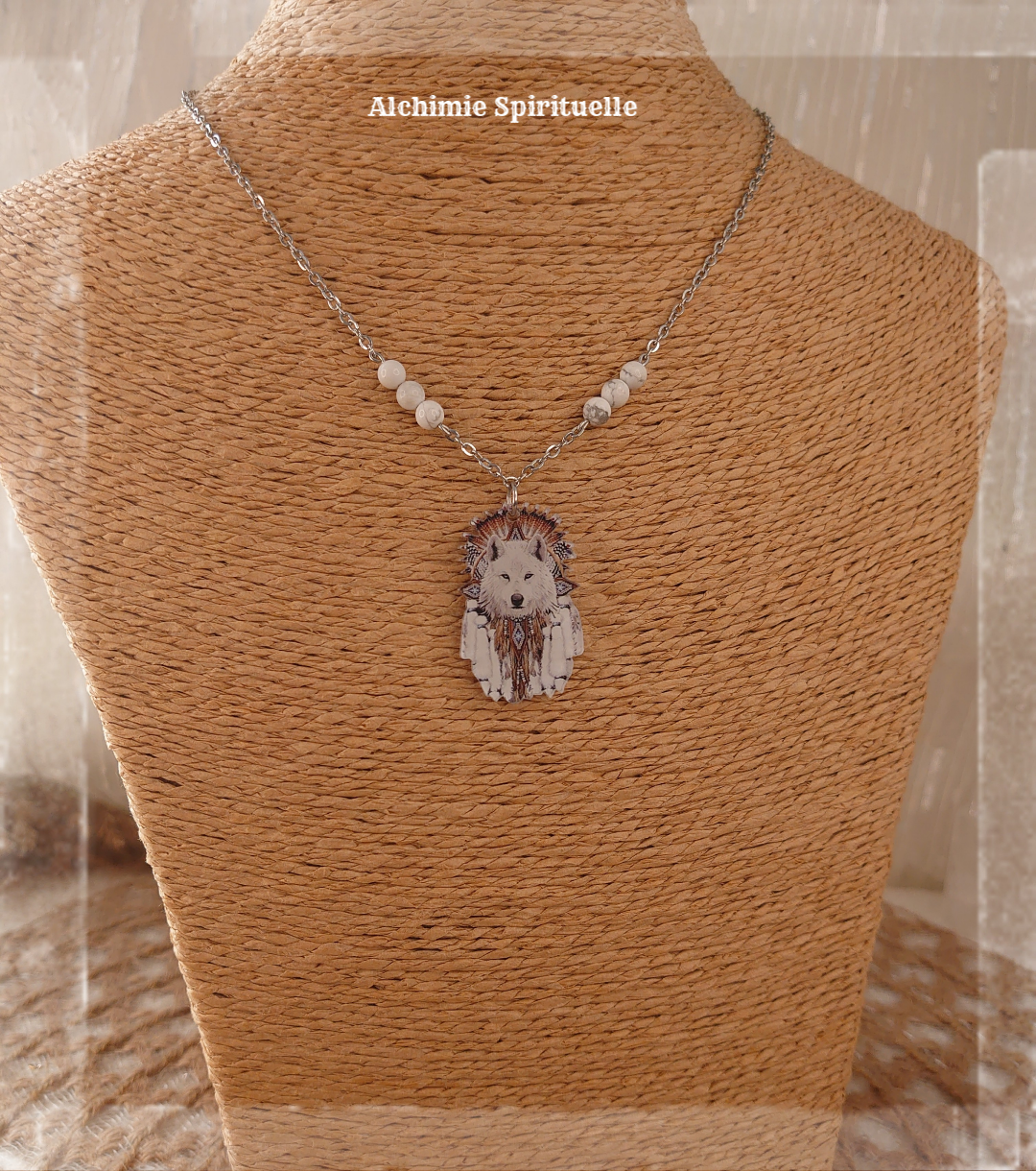 Collier Loup Howlite