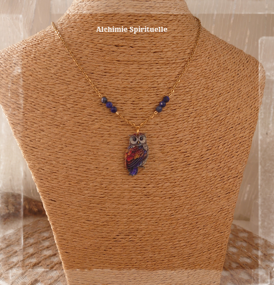Collier Chouette Lapis Lazuli