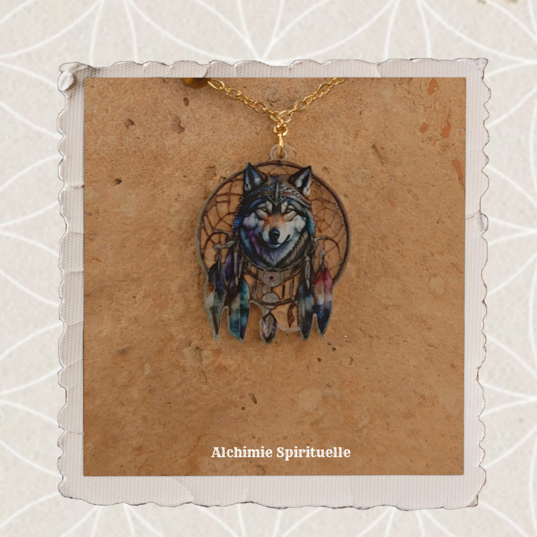 Collier Loup Œil de tigre