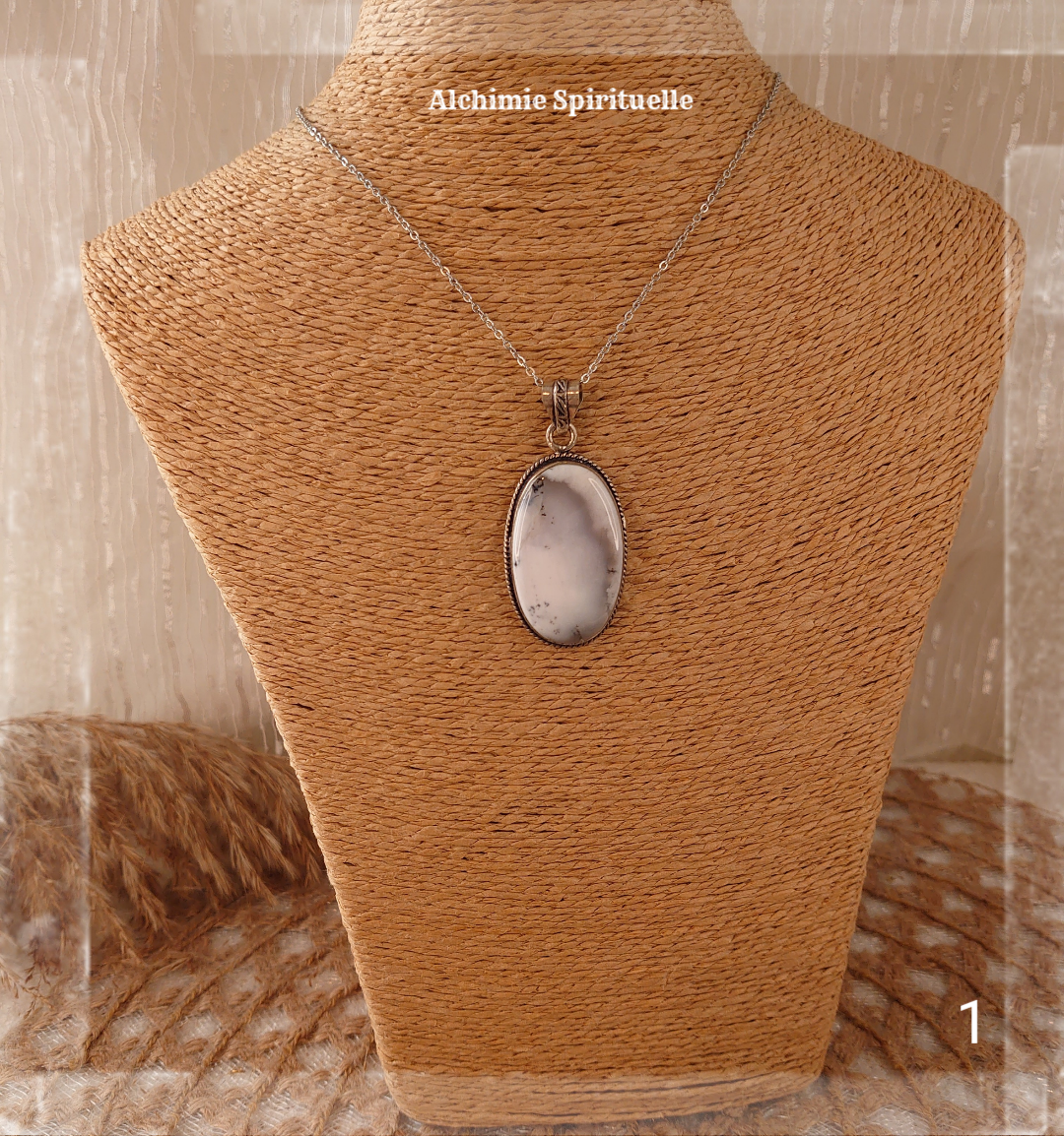 Pendentif Opale dendrite (Merlinite)