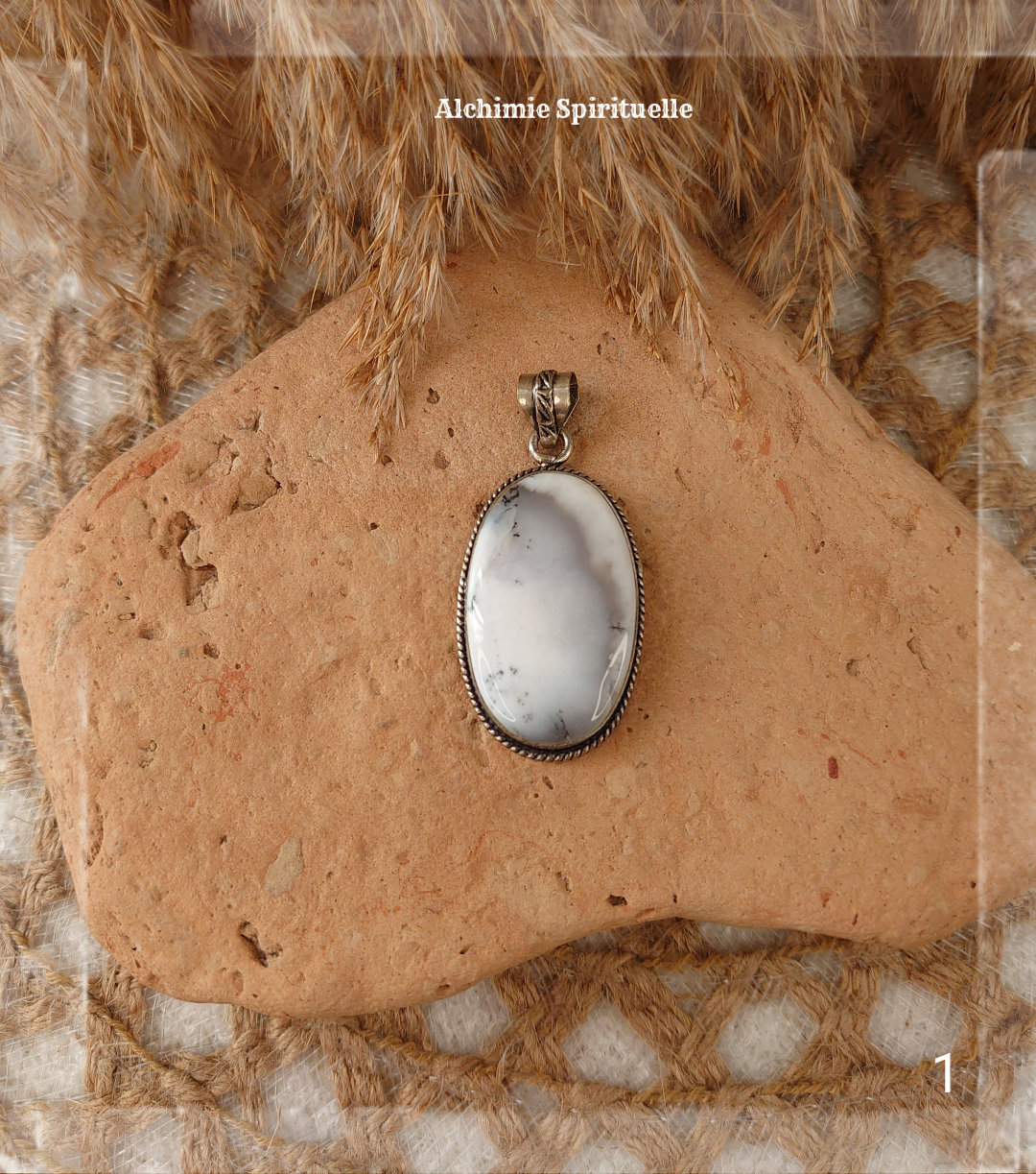 Pendentif Opale dendrite (Merlinite)