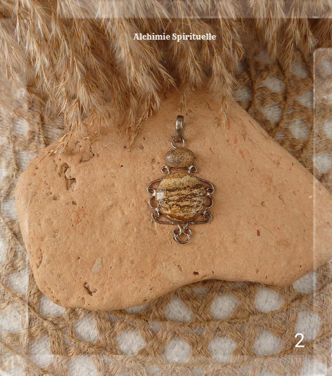 Pendentif Jaspe paysage 