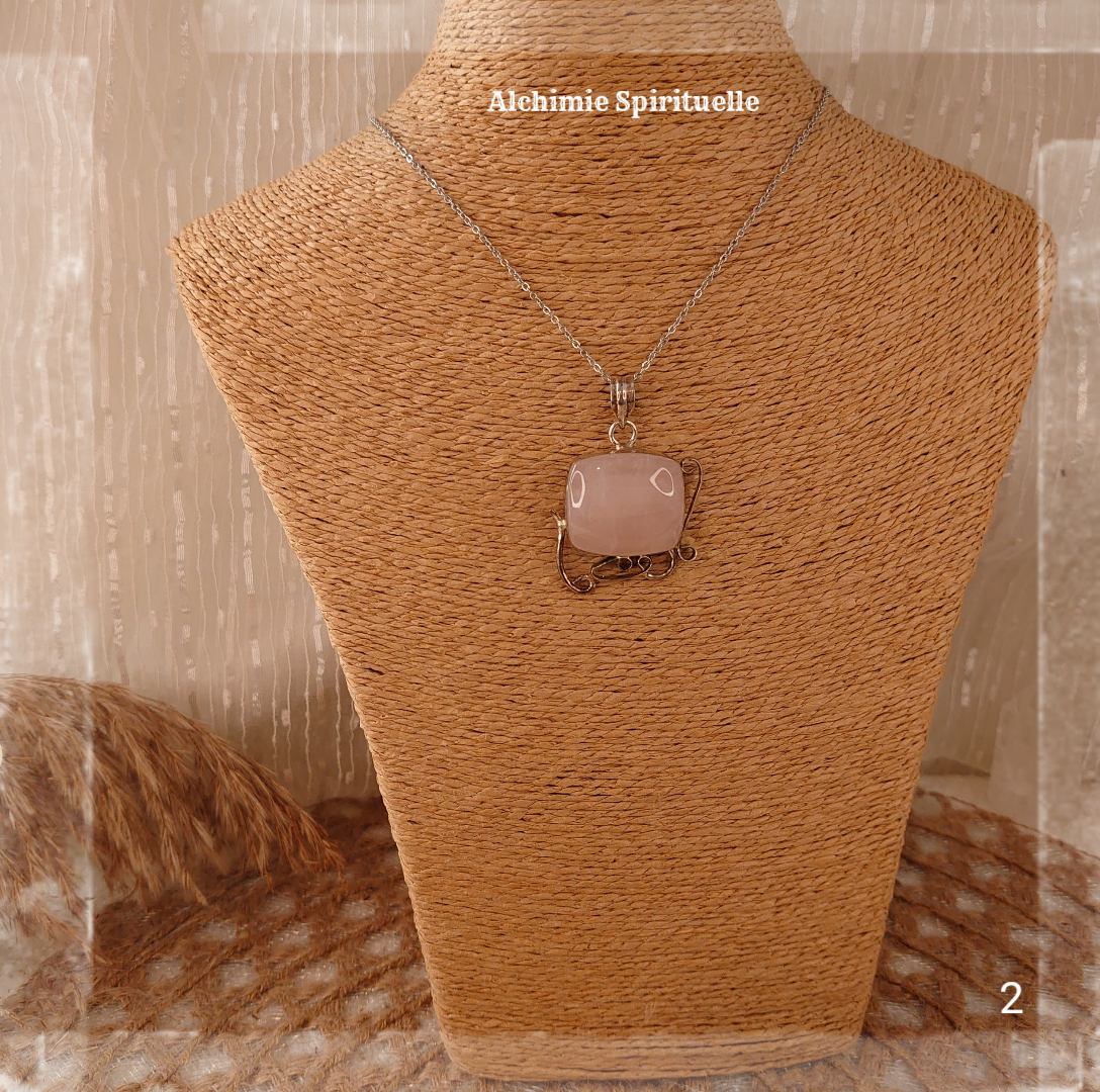 Pendentif Quartz rose