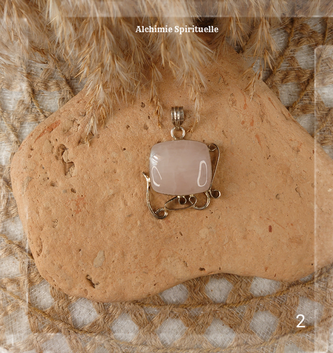 Pendentif Quartz rose