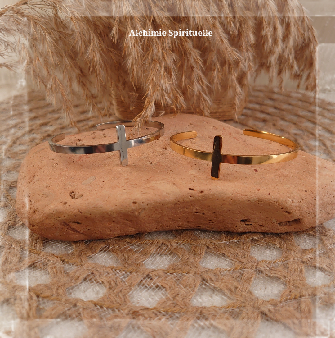Bracelet jonc Croix