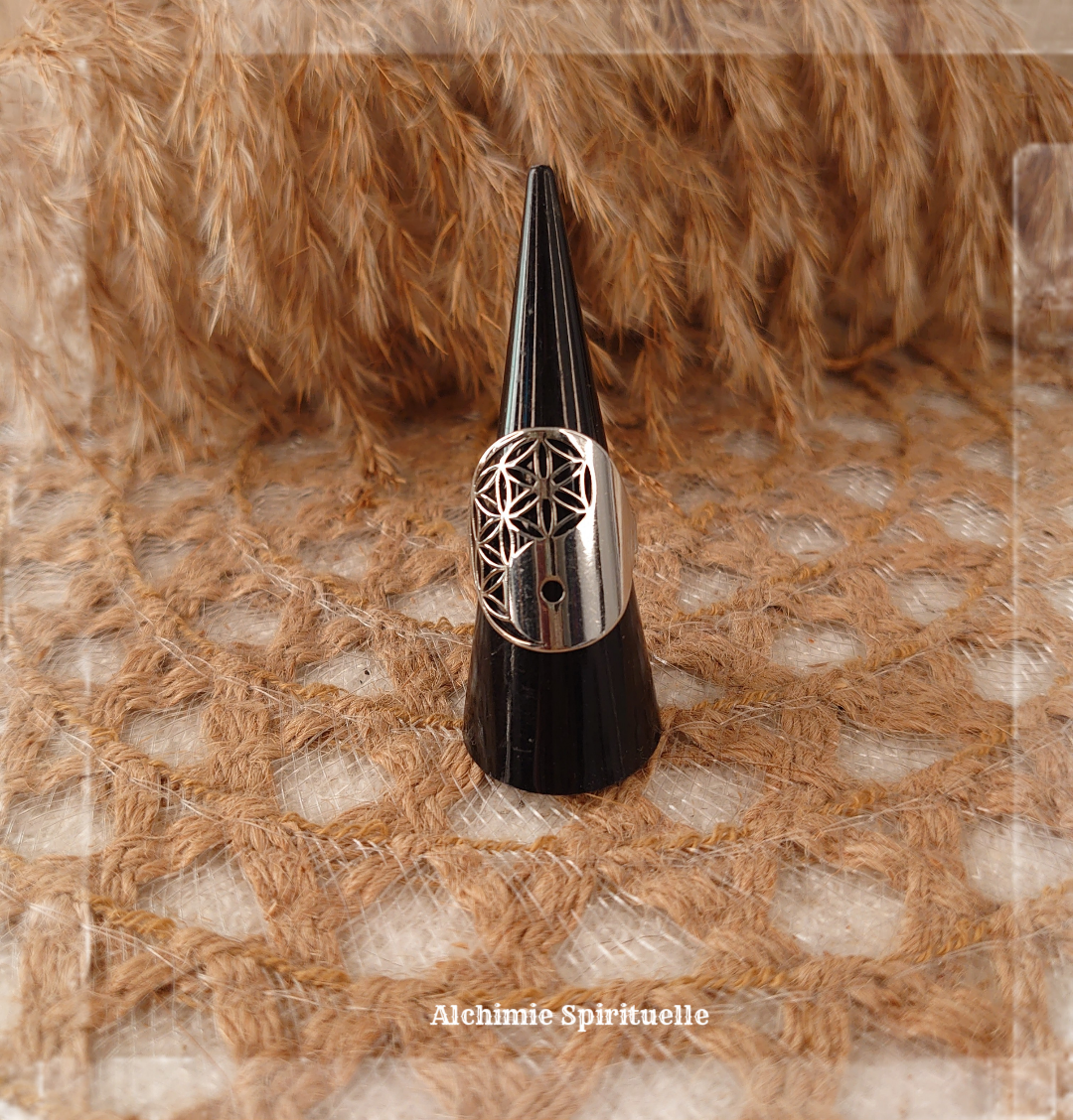 Bague Fleur de vie et Yin Yang
