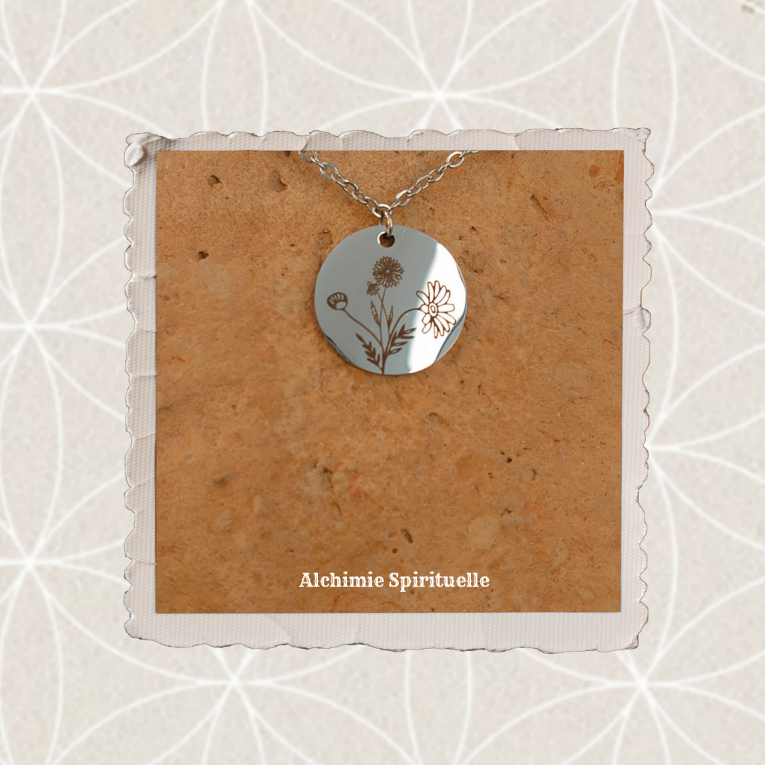 Collier Fleur de naissance mois d'avril Marguerite