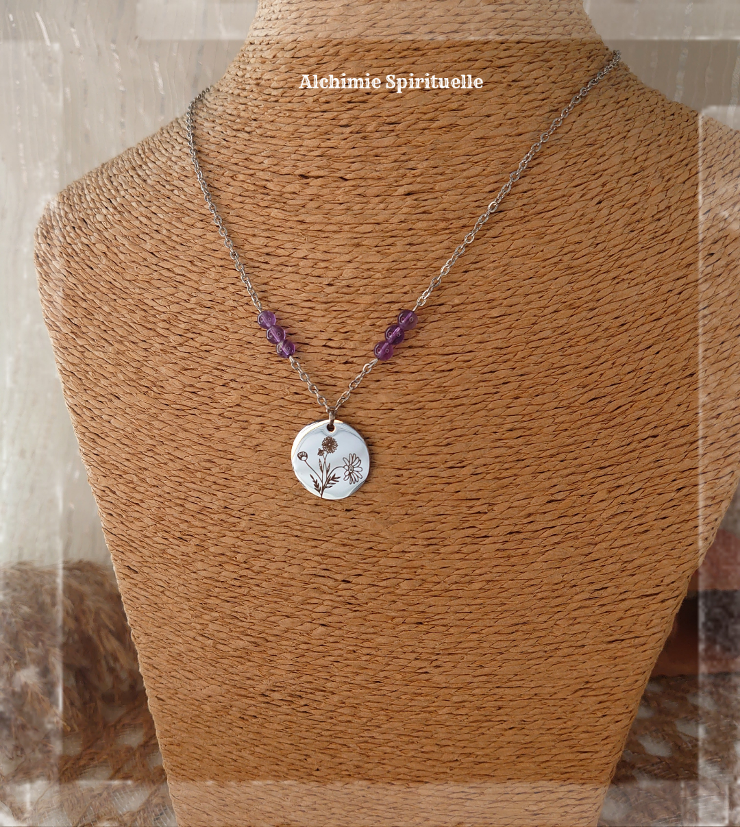 Collier Fleur de naissance mois d'avril Marguerite