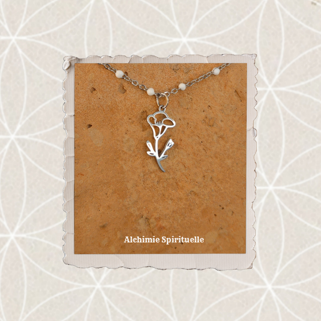 Collier Fleur de naissance Septembre / Belle de jour