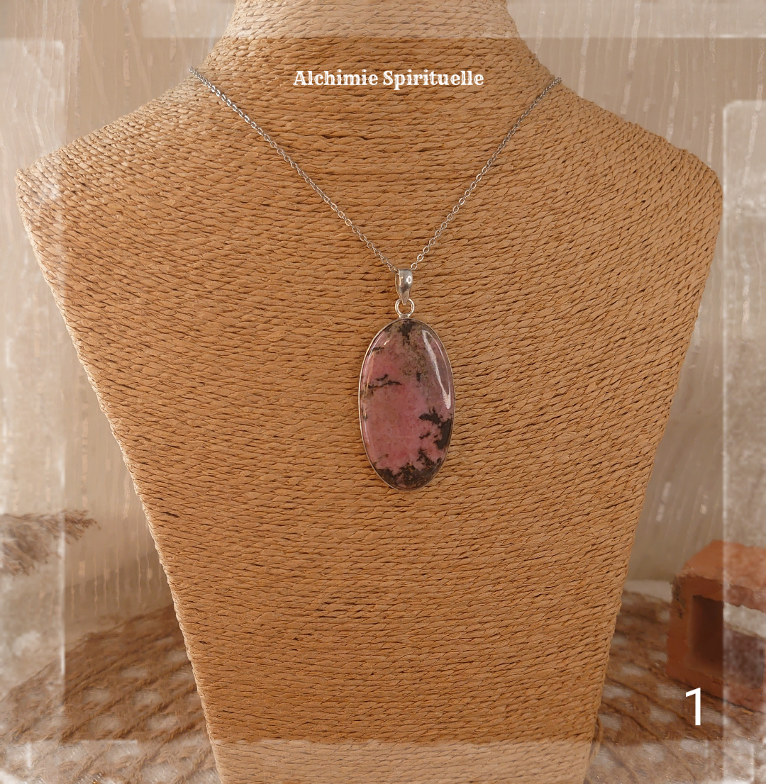 Pendentif Rhodonite