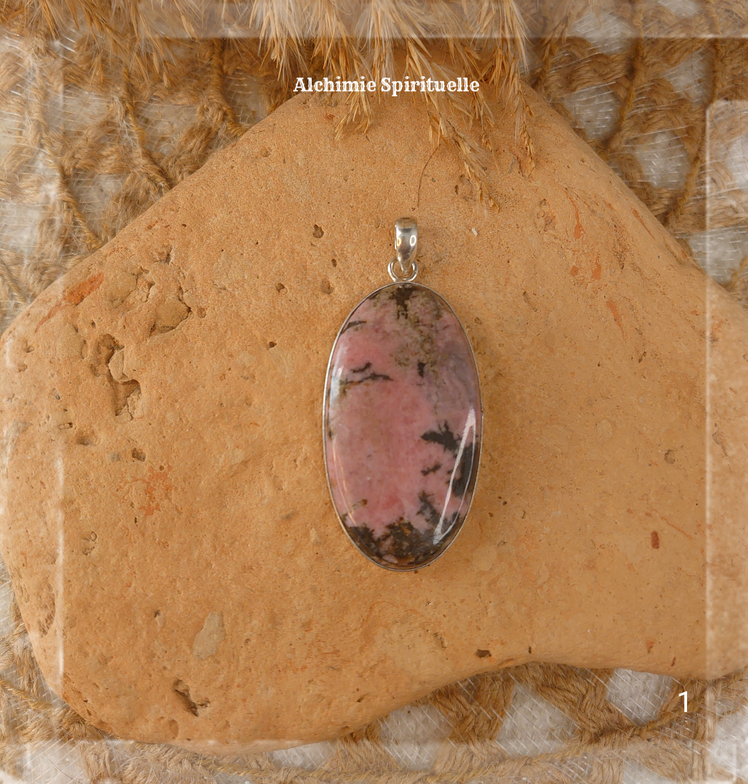 Pendentif Rhodonite
