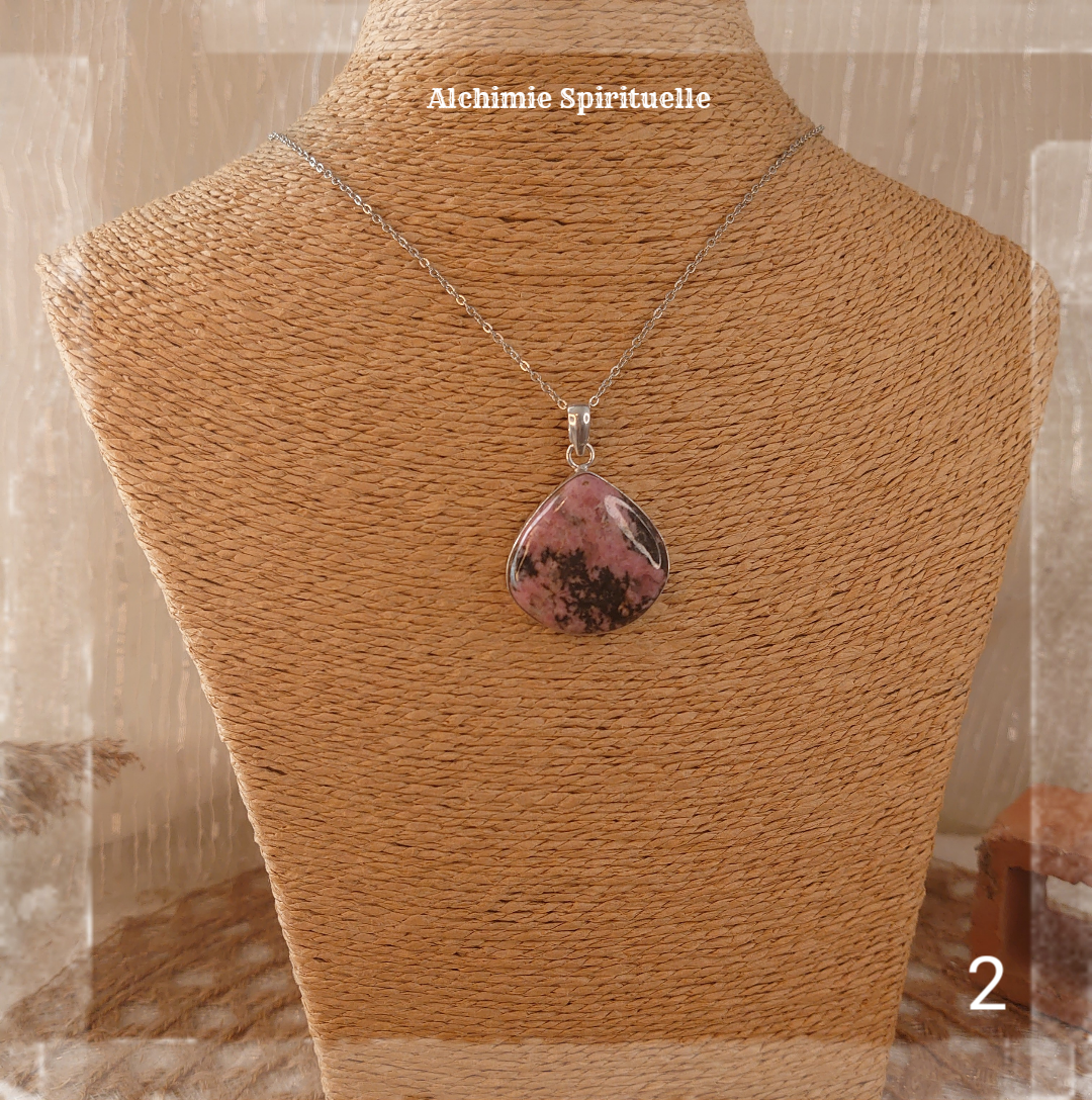 Pendentif Rhodonite